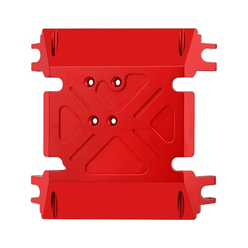 CNC Aluminum Center Gearbox Mount Transmission Skid Plate for Axial Wraith 90018 1/10 RC Crawler Upgrade Part (red) - color: Red
