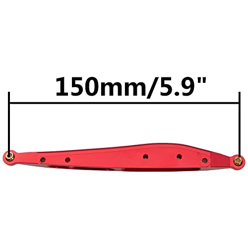 Metal Rear Trailing Arm Swing Arm Linkage Link Rod Pull Rod Compatible with Axial RBX10 Ryft 1/10 RC Crawler Upgrade Parts (Red) - color: Red
