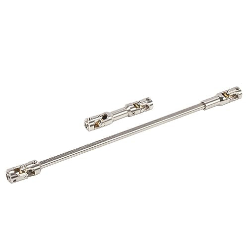 2pcs Steel Driveshaft 68-229mm Cut-to-Length for 1/10 SCX10 RC Crawler | Upgrade your 1/10 crawler with durable universal joint shafts.Severable design fits LCG rigs Capra Chassis.Easy DIY install. - color: 2pcs Silver