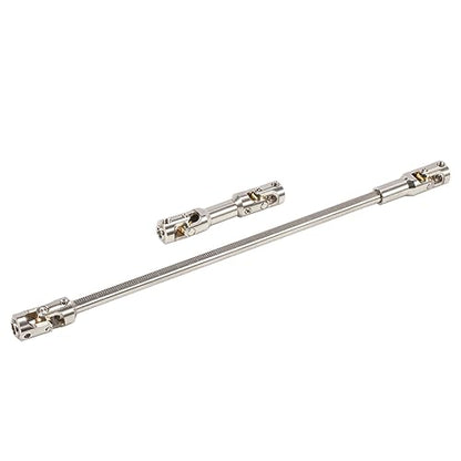 2pcs Steel Driveshaft 68-229mm Cut-to-Length for 1/10 SCX10 RC Crawler | Upgrade your 1/10 crawler with durable universal joint shafts.Severable design fits LCG rigs Capra Chassis.Easy DIY install. - color: 2pcs Silver