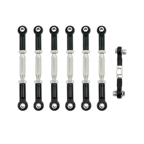 RC Links Linkage for Traxxas for Slash 4X4/2WD 1/10 rc Cars Upgrade Parts 1 Set 7 Pcs Metal Turnbuckle Camber Link End Adjustable Kit(Black) - color: Black