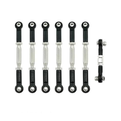 RC Links Linkage for Traxxas for Slash 4X4/2WD 1/10 rc Cars Upgrade Parts 1 Set 7 Pcs Metal Turnbuckle Camber Link End Adjustable Kit(Black) - color: Black