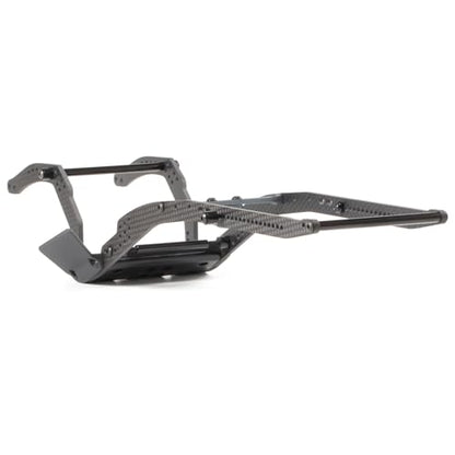 High Clearance V3 Carbon Fiber LCG Chassis Kit for 1/10 RC Crawler Comp Rig | 26° Skid Angle and LCG Design, with Delrin Skid Plate, 70mm Aluminum Carrier Bearing and 3D Printed Rock Sliders