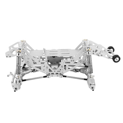 1:18 Metal Upgrade Chassis Frame with Axles Gearbox for RC LOSI Mini LMT 1/18 Digger Monster Truck Brushed RTR LOS01026 Metal Upgrade Parts (Silver) - color: Silver
