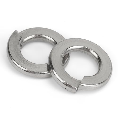 100Pcs 1/4" Spring Lock Washer, 304 Stainless Steel | SAE Split Lock Washer, Lock Washers & Flat Washers for Screws Bolts - color: Silver, size: 1/4 Inch