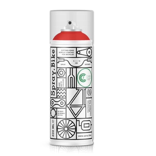 Spray.Bike Spray Paint - Coventry Red (Vibrant Red) | Designed Mainly for Bicycles | Multi-Use Acrylic Spray Paint for Metal, Plastic | High Coverage Bike Paint, 400ml - color: Coventry Red