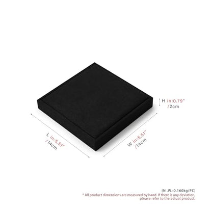 Oirlv Black Microfiber Jewelry Stud Earring Tray | Soft Microfiber, 5.51"X5.51"X0.79" with Stud Earring Slots, Elegant Black Finish, Perfect for Retail Display and Organization - style: P13706
