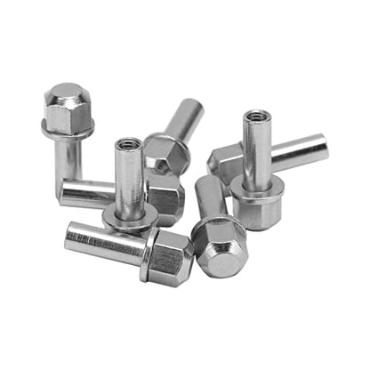 Acouto 8 Pcs Stainless Steel High Strength Hex RC Wheel Hub Extension Nut Adapter for Axial SCX10, D90, Redcat, GEN8 (25mm, M8 x 1.25) - size: 25mm