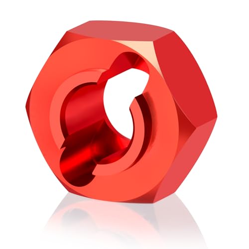 4Pcs Aluminum Wheel Hex Hubs Adapter RC Hex Combiner, Red | Upgrade Parts, For Losi 1/24 Micro-B 2WD, RC Car Buggy - color: Red