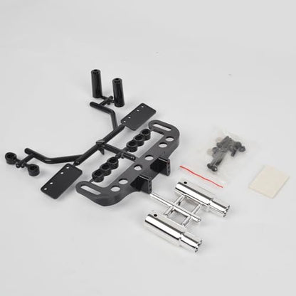 1/10 Flat Run Drift Dual Exhaust Pipe License Plate Frame Kit for 1/10 RC Drift Touring Car Traxxas Tamiya MST Body Accessories
