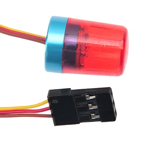 2Pcs Vgoohobby Multi-Function RC LED Flash Lights Alarm Lamp Flashing Rotating Beacon Light Compatible with 1/10 TRX4 SCX10 RC Crawler Car 1/14 Tamiya Tractor RC Truck (Red) - color: Red