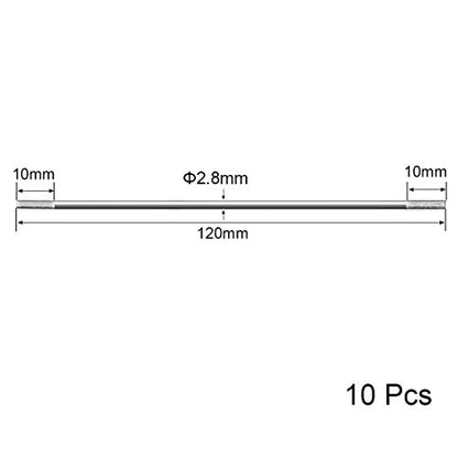 uxcell M3x120mm Pushrod Connector Stainless Steel Rod Linkage,for RC Boat,Car,Airplane,Helicopter,10pcs - size: M3x120mm