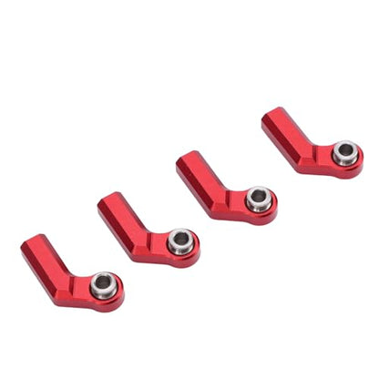 Bnineteenteam 4PCS RC Link Rod Ends M4 Curved CW 7mm Ball Head Set Alloy Steering Upgrade Replacement Parts for 1/10 Scale Model Cars (Red) - color: Red