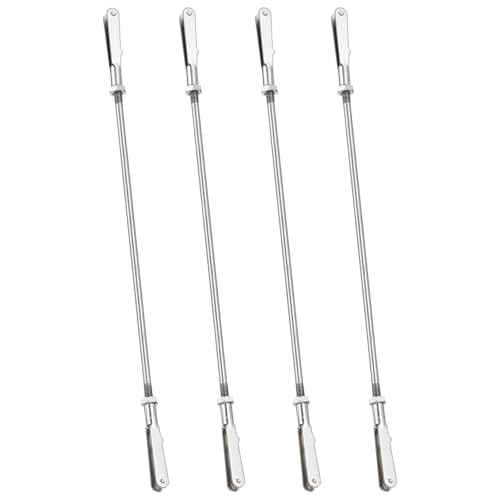 MECCANIXITY 4 Pcs Metal Clip Pushrod Connector Linkage, 304 Stainless Steel M3 Threaded Rod with Metal Clip for RC Plane Fixed Wing Aircraft DIY Models Parts, 253mm/9.96" - size: M3 x 253mm