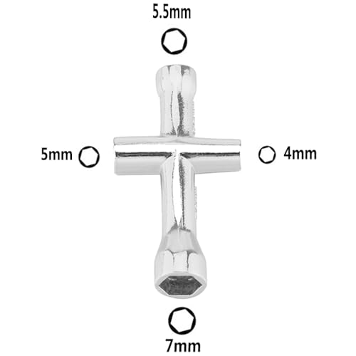 17mm Wheel Hex Wrench & 4/5/5.5/7mm Small Sleeve Hex Socket Wheel Spanner Tool for 1/8 1/10 RC Car Truck Crawler Truggy Buggy Tires Tyre