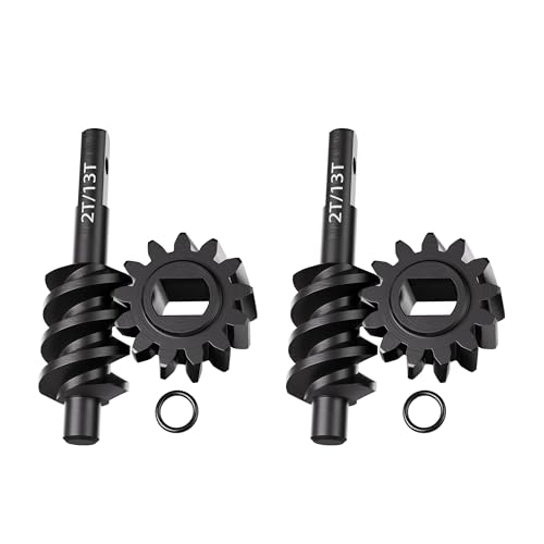 TREAL SCX30 Overdrive Worm Gears (23% OD) – Hardened Steel 2T & 13T Axle Gear Set for SCX30 RC Crawler (2 Pieces) - size: 2T/13T