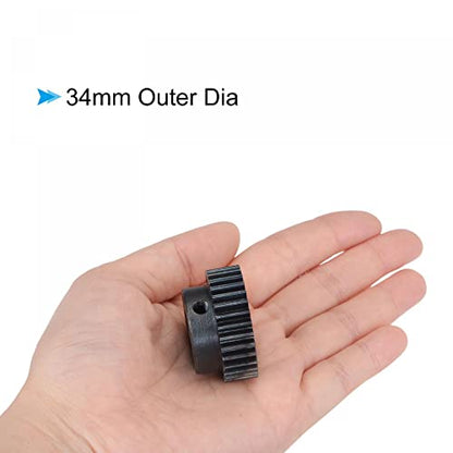 uxcell 1Mod 32T Pinion Gear 6mm Bore Hardened Steel Motor Rack Spur Gear with Step for RC Car Truck Buggy Gear Drive, 2 Set