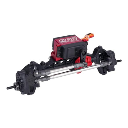 SCX10 III Servo on Axle Mount, AR45P Portal Axle 4-Link Suspension for 1/10 RC Crawler Car SCX10 III Aluminum Alloy Upgrade Parts (Silver) - color: Silver