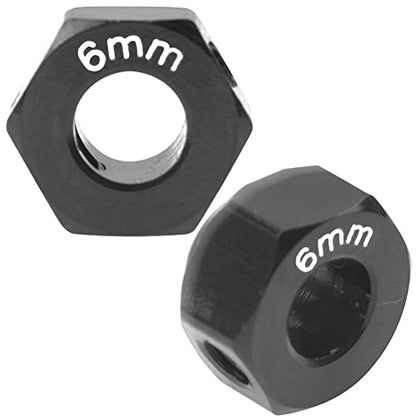 ShareGoo Aluminum RC 12mm Hex Extended Wheel Hex Hub Extension 6mm Offset Spacers Compatible with Traxxas TRX4 TRX6 1/10 RC Crawler (6mm, Black) - color: Black, size: 6mm