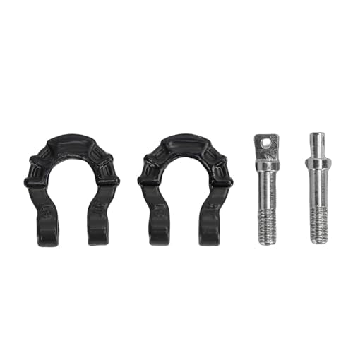 Metal Tow D Ring Shackle for 1/10 Axial SCX10 RC Crawler (Black) | Thick Alloy High Tensile Strength Firm Lock Para Exterior RC Off Road Rescue Towing Use - color: Black