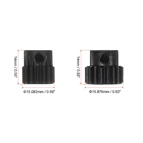 HARFINGTON 32P Hardened Pinion Motor Gear Set 2pcs 17T 18T Fit 5mm RC Motor Shaft 0.8 Metric Pitch 32 Pitch Gears for RC Car, with Hex Key - style: 17T 18T