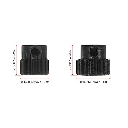 HARFINGTON 32P Hardened Pinion Motor Gear Set 2pcs 17T 18T Fit 5mm RC Motor Shaft 0.8 Metric Pitch 32 Pitch Gears for RC Car, with Hex Key - style: 17T 18T