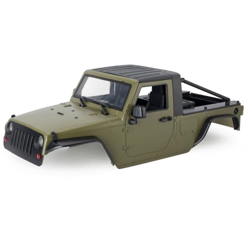 313mm Wheelbase Hard Plastic Pickup Body Shell Unassembled Kit for 1/10 RC Crawler Car Axial SCX10 90046 Jeep Wrangler (Army Green) - color: Army Green