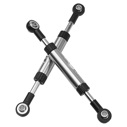 2Pcs Vgoohobby Metal Adjustable Length Servo Linkage Steering Link Rod Compatible with Traxxas TRX4 Axial SCX10 RC4WD D90 Gen8 1/10 RC Crawler Car