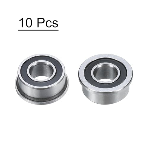 uxcell F685-2RS Flanged Ball Bearing 5x11x5mm Double Sealed Chrome Steel Flange Bearings, 10pcs - size: F685-2RS