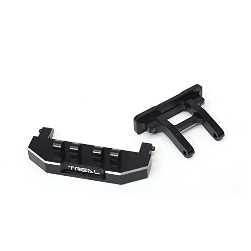 TREAL Aluminum 7075 Rear Bumper Mount for Axial SCX24 Deadbolt AXI90081 1/24 RC Crawler Car Upgrade Parts (Black) - color: Black