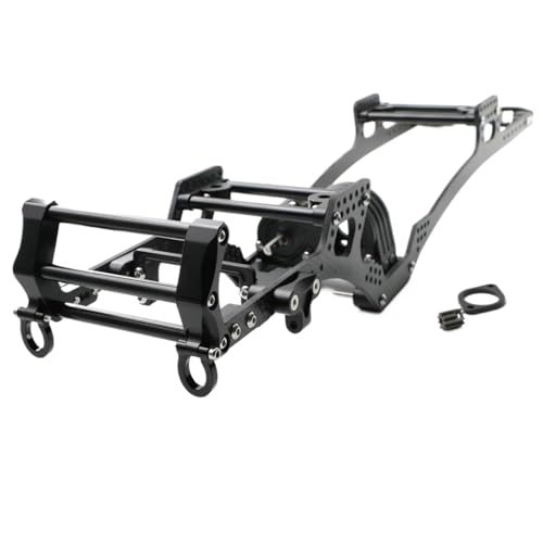 RC Chassis Frame for Axial for SCX10 1/10 Carbon Fiber for LCG for Chassis Kit Frame Rail Skid Plate Gearbox Bumper Set RC Crawler Car DIY Upgrade Parts(B)