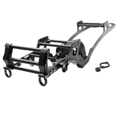 RC Chassis Frame for Axial for SCX10 1/10 Carbon Fiber for LCG for Chassis Kit Frame Rail Skid Plate Gearbox Bumper Set RC Crawler Car DIY Upgrade Parts(B)