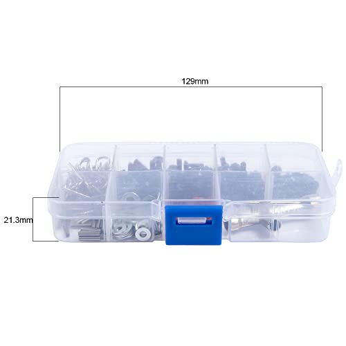 270Pcs Metal Repair Tool Screws Box Set Screws Bolt Pin Shim Gasket for HSP 1/10 Remote Control RC Crawler Car Parts