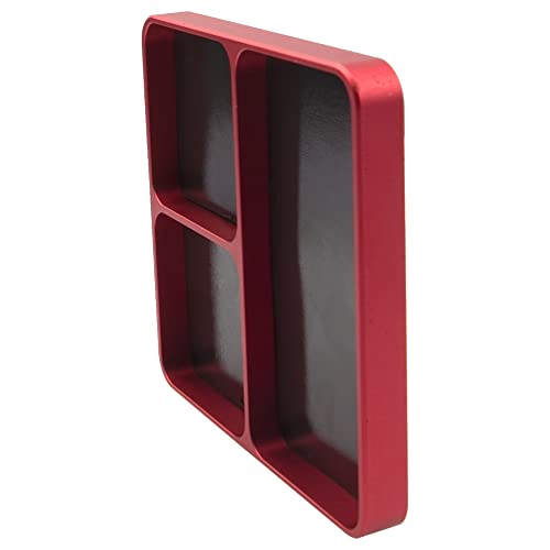 RC Screw Tray Magnet Screws Holder Plate Screw Organizer Tool (Red) | Universal Metal RC Screw Tray with Magnetic Pad, Magnet Screws Plate RC Tools for HSP Redcat Traxxas Axial 1/8 1/10 RC Car - color: Red