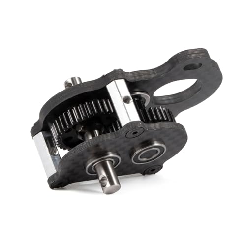 Ultra-Light Portal Transmission Carbon Gearbox with Adapter Plate | 3:1 Gear Ratio, 36T 48P Spur Gear, Titanium Output Shafts, Fits 1/10 Comp Rigs LCG Chassis
