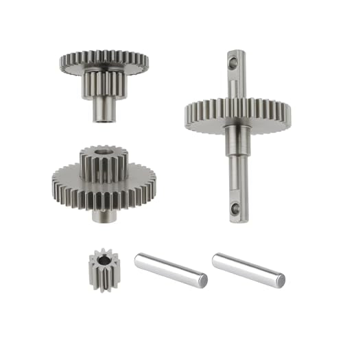 1 Set Transmission Gear Set Stainless Steel Transmission Gear Set Compatible with Tra-xxas TRX4M TRX4MT 1/18 RC Crawler Upgrades(16.6:1)