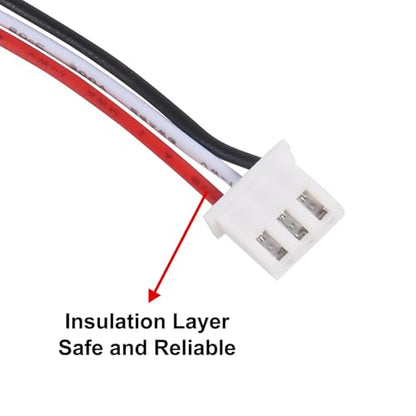 Alinan 20pcs JST-XH2.54mm 3 Pin Connector Kit, Included 10pcs Mini 3 Pin 24AWG Female Connector Plug with 150mm Cable Wire and 10pcs Micro 3Pin Male Connector Plug - color: 3Pin 24AWG 150mm Cable