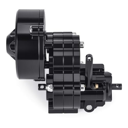 Complete Transmission Cutoff Gearbox with Dig Gear for SCX10 AX10 Wraith | CNC machined Aluminum alloy housing.Direct fit for 1/10 RC Axial SCX10.Upgrade stock gearbox for smoother crawl. - color: Black