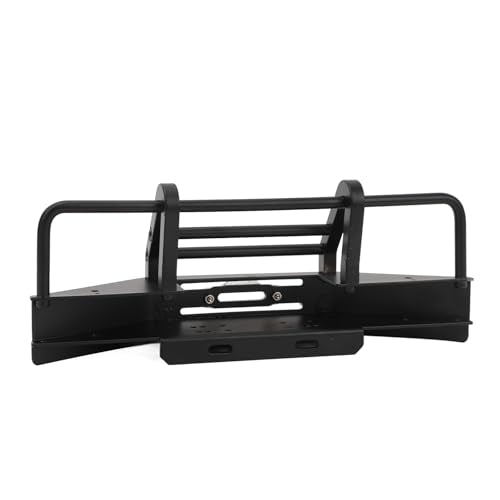 Metal Front Bumper for Axial SCX10 110 RC Crawler with Trailer Hitch, Heavy Duty Iron Impact Protection Upgrade Part, Black