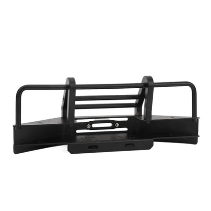 Metal Front Bumper for Axial SCX10 110 RC Crawler with Trailer Hitch, Heavy Duty Iron Impact Protection Upgrade Part, Black