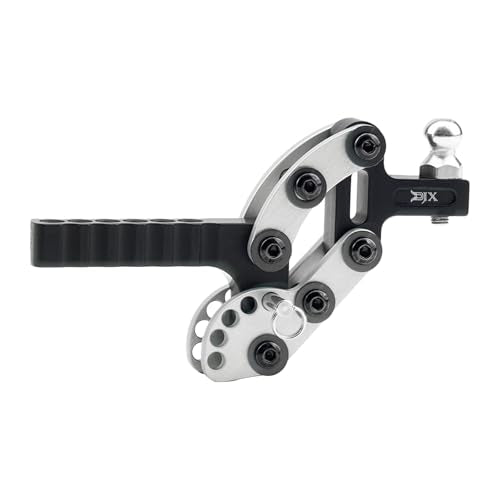 DJX 1/10 RC Trailer Hitch Adjustable Tow Hook Hitch Receiver for Axial 90046 SCX10 TRX4 Redcat Gen7 Gen8 Etc 1/10 RC Crawler Car Upgrade Accessories (Silver) - color: Silver