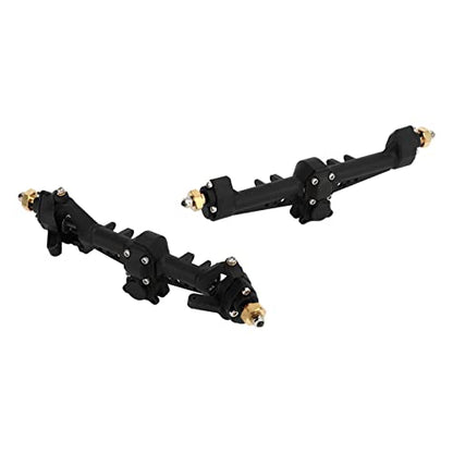 RC Car Front Rear Portal Axle Kit High Performance Plastic Housing Upgraded Heightened Axle Assembly Set for 1/24 Axial SCX24 Crawler Truck (Black) - color: Black