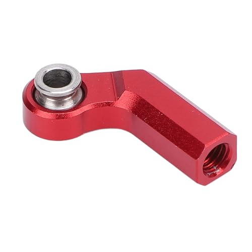 4 Set RC Link Rod End Alloy M4 Curved CW 7mm Ball Joint Head, Replacement Tie Rod End for 1/10 Scale Model Car, Compatible with Standard M4 Threaded Suspension Systems (Red) - color: Red