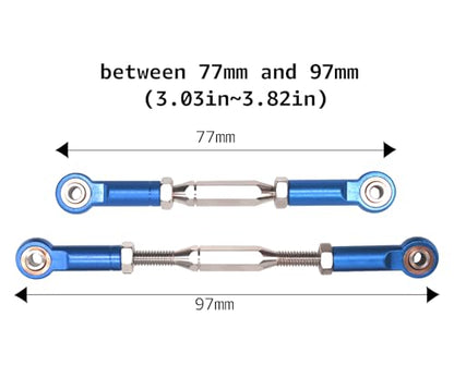 Aluminum Adjustable Turnbuckles Camber Link Upgrade Parts for Traxxas 1/10 Rustler 2WD/4X4, Slash 4X4/2WD, Stampede 4X4/2WD VXL, Hoss 4x4, 7 PCS (Blue) - color: Blue