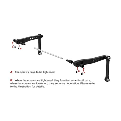 Aluminum 7075-T6 Alloy Rear Sway Bar Set for Vanquish 1:10 H10 Optic Kit/Yokohama RTR/Sparco RTR Rock Crawler Upgrades - Silver