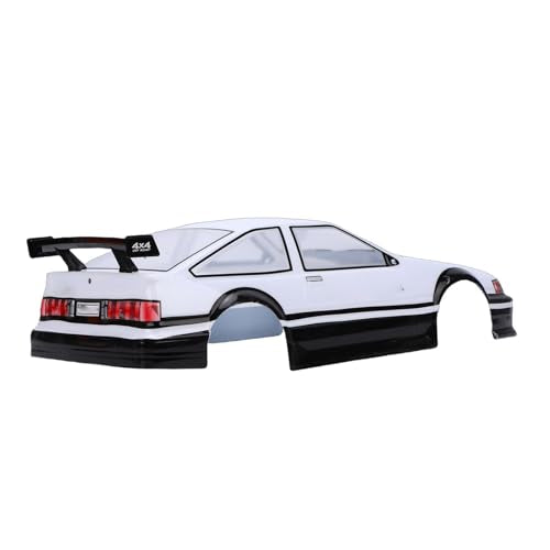 1/10 RC Body, Lightweight PVC Replacement for 26cm Wheelbase RC Car Body 1/10 Drift with Decal Sheet and Rear Spoiler for Sports Cars