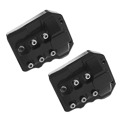 2Pcs ShareGoo Aluminum Alloy Front Rear Axle Differential Cover 15g Diff Cover Case Compatible with Traxxas TRX-4 1/10 RC Crawler Car (Black) - color: Black