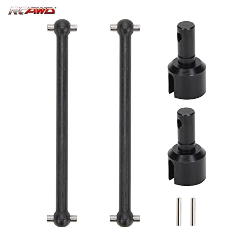 RCAWD Rear Driveshaft Set for 1/8 Losi LMT Upgrades, Dogbones & Diff Outdrive Drive Shafts for 4X4 Solid Axle Monster Truck #LOS04021, #LOS04022, Parts for #LOS242049, #LOS242038 Black - color: Black