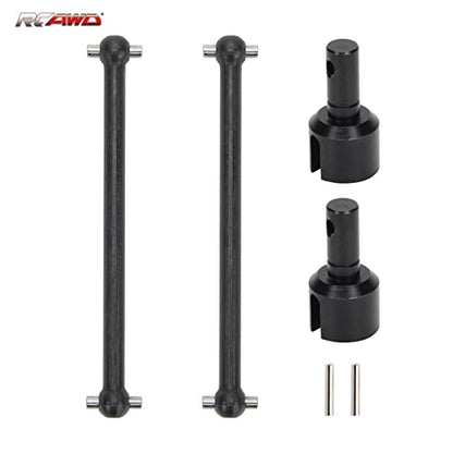 RCAWD Rear Driveshaft Set for 1/8 Losi LMT Upgrades, Dogbones & Diff Outdrive Drive Shafts for 4X4 Solid Axle Monster Truck #LOS04021, #LOS04022, Parts for #LOS242049, #LOS242038 Black - color: Black