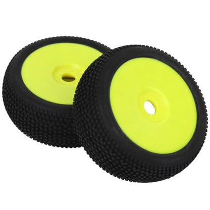 Parts For 1/8 Truck Off-Road Model 2Pcs RC Rubber Tires 17mm Hex Wheel Hub Spare Part Tire Remote Control Crawler Car(Yellow) - color: Yellow